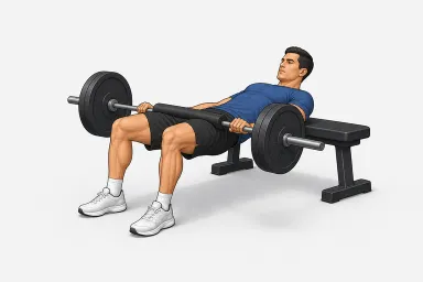 Illustration of a barbell hip thrust