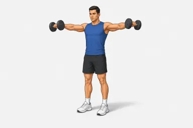 Illustration of a dumbbell lateral raise